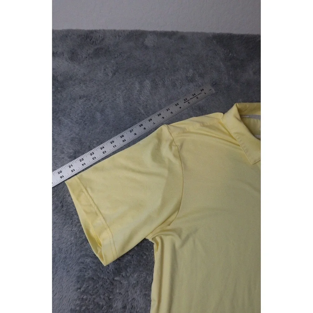 Adidas Golf Men's Yellow Short Sleeve Polo Shirt SZ Large Athletic Casual Fit